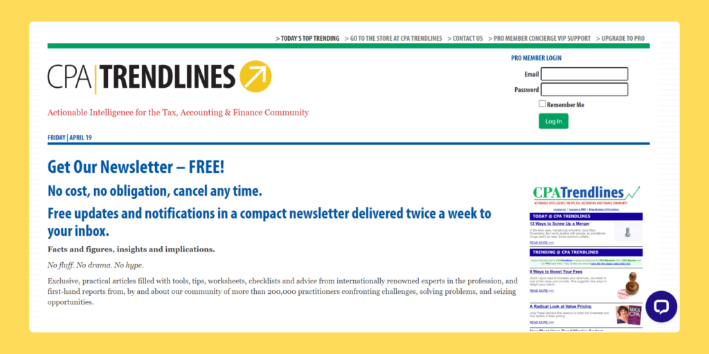 CPA Trendlines: examples of news letters 