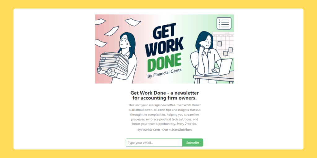 Get Work Done by Financial Cents (Newsletter)